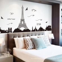 Decoración para el hogar Torre Eiffel Diseño de impresión Pegatinas de vinilo personalizadas Pegatinas de pared Moda